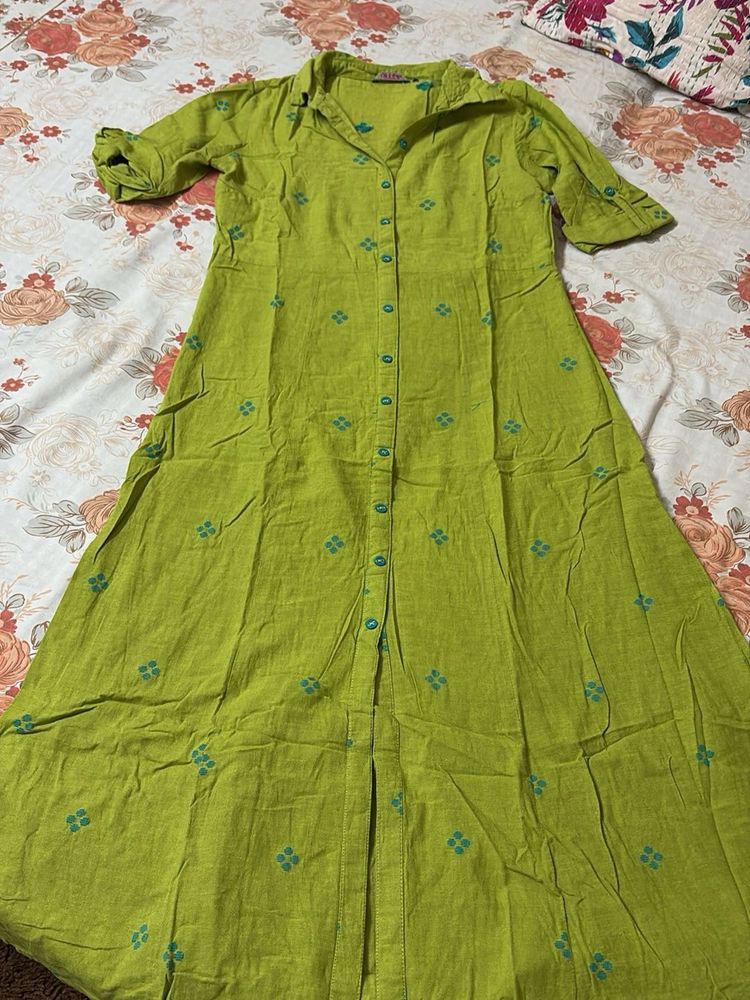 Green Printed Kurti