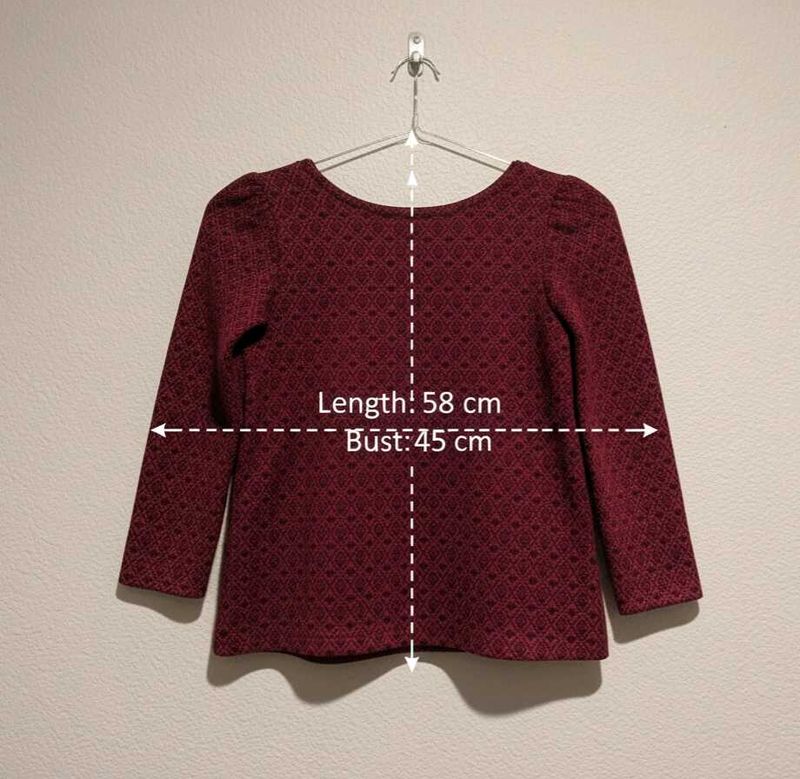 💥Patterned Burgundy Top💥