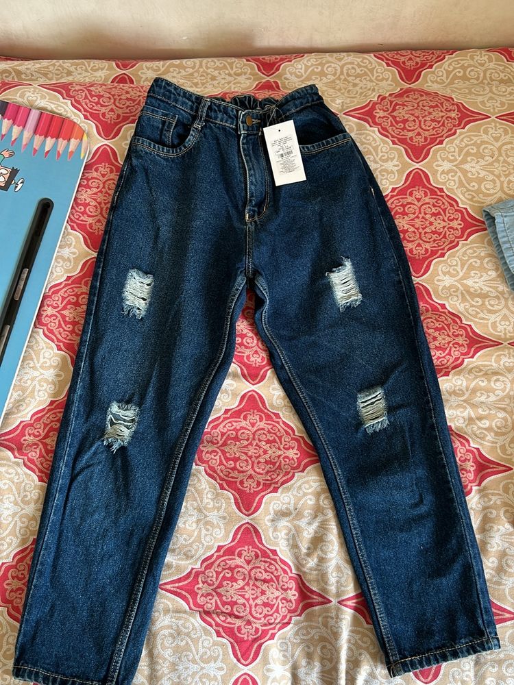 high waist Dark blue jeans Size 30-32 Freegift 🎁