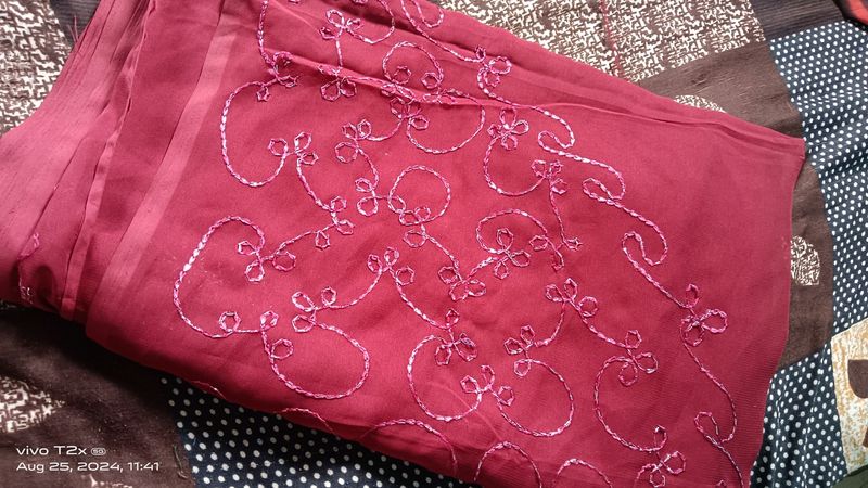 Maroon Saree