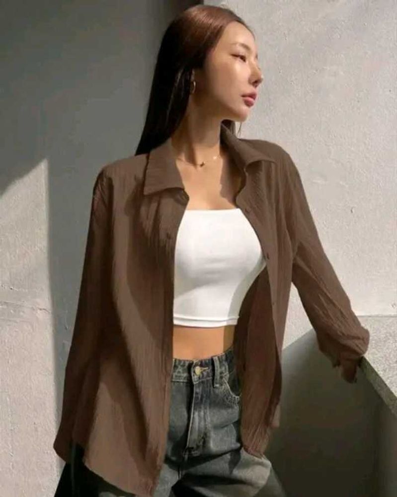 Brown Button-Up Shirt