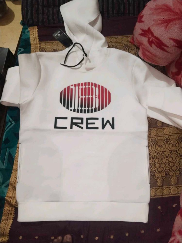 White Crew Hoodie sweatshirt jacket