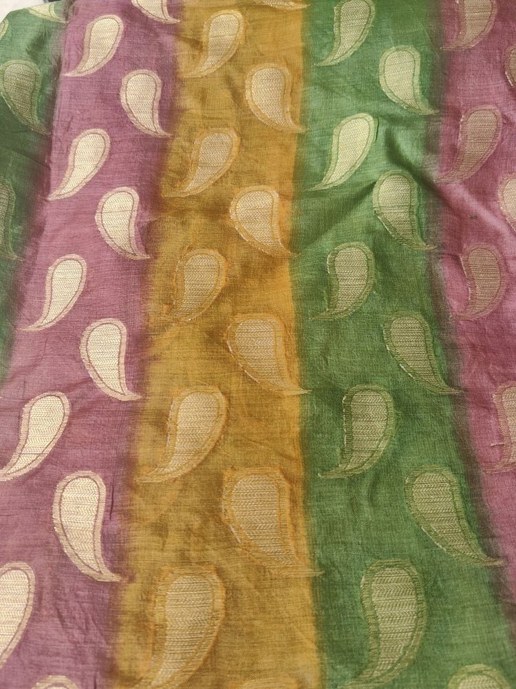 Silk Saree With Fall