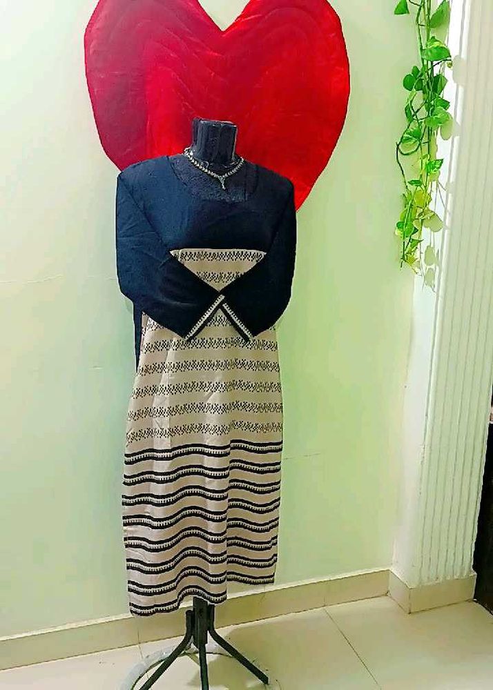 Elegant Black and Beige Kurti