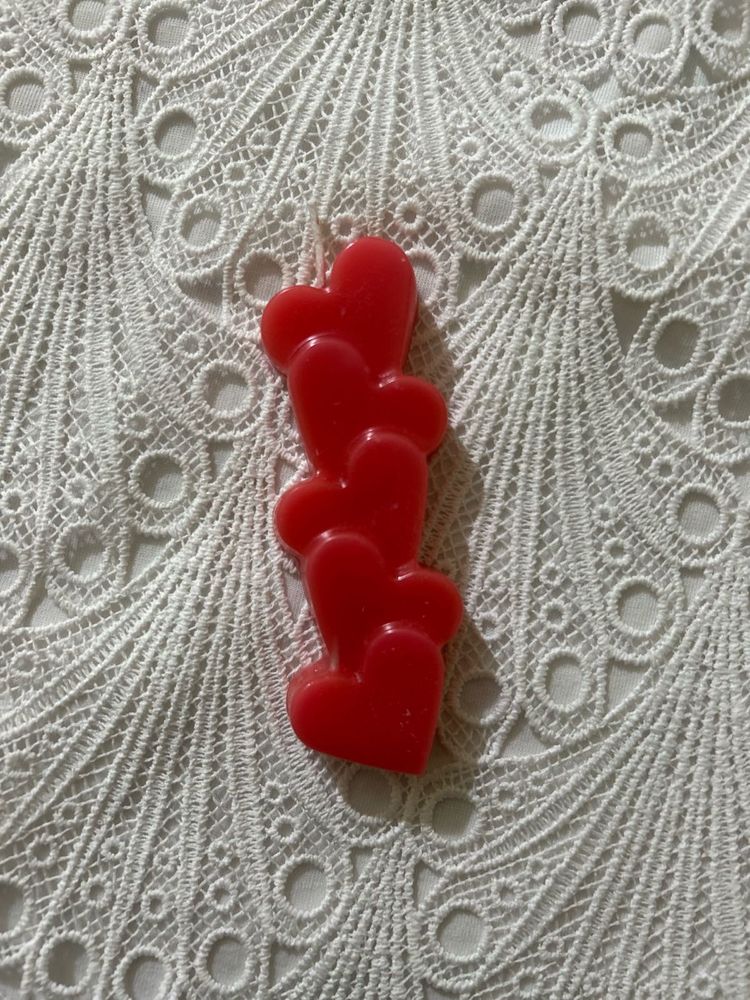 Red Heart Candle With Rose Fragrance