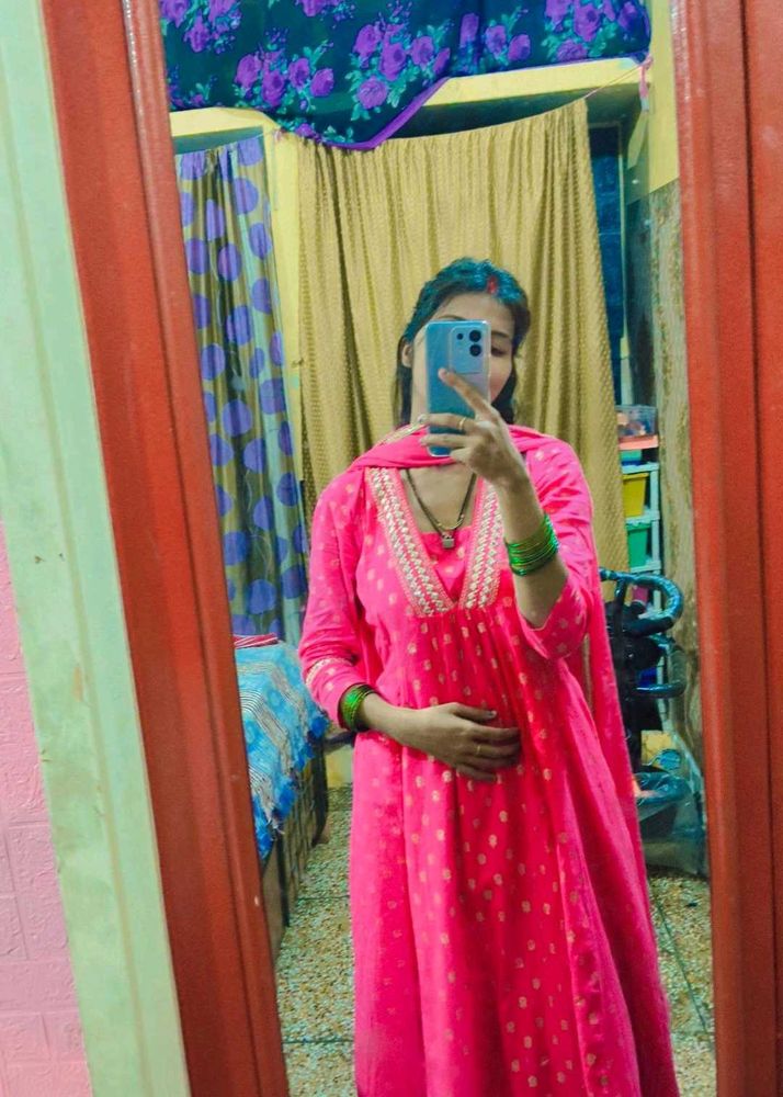 Pink Embroidered Kurta Set