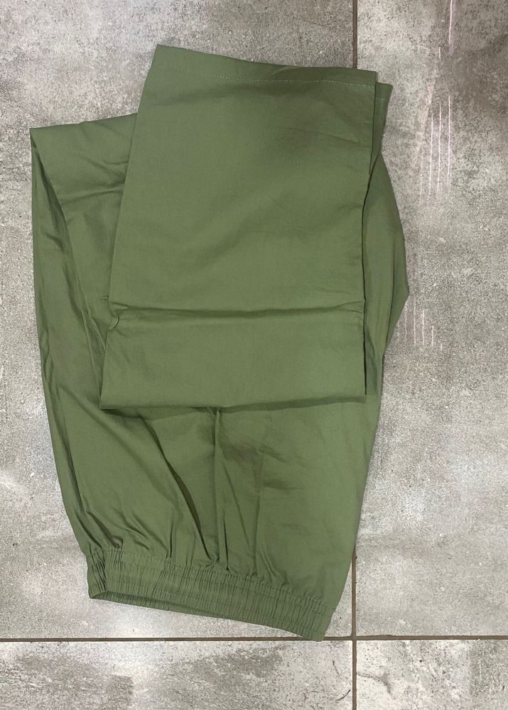 Olive Green Cotton Pants