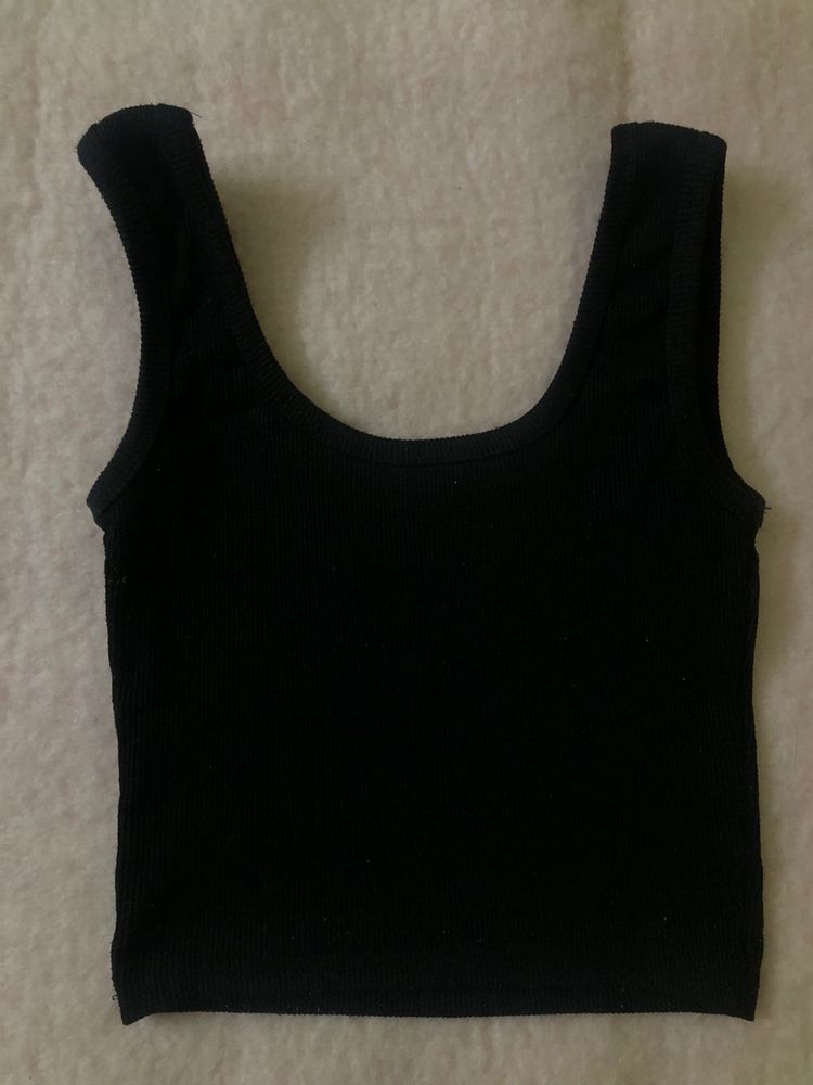 Black Crop Tank Top