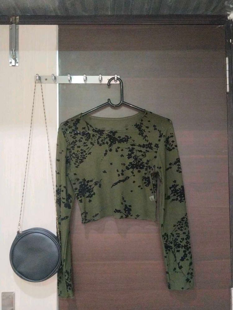 Olive Green Crop Top 😻