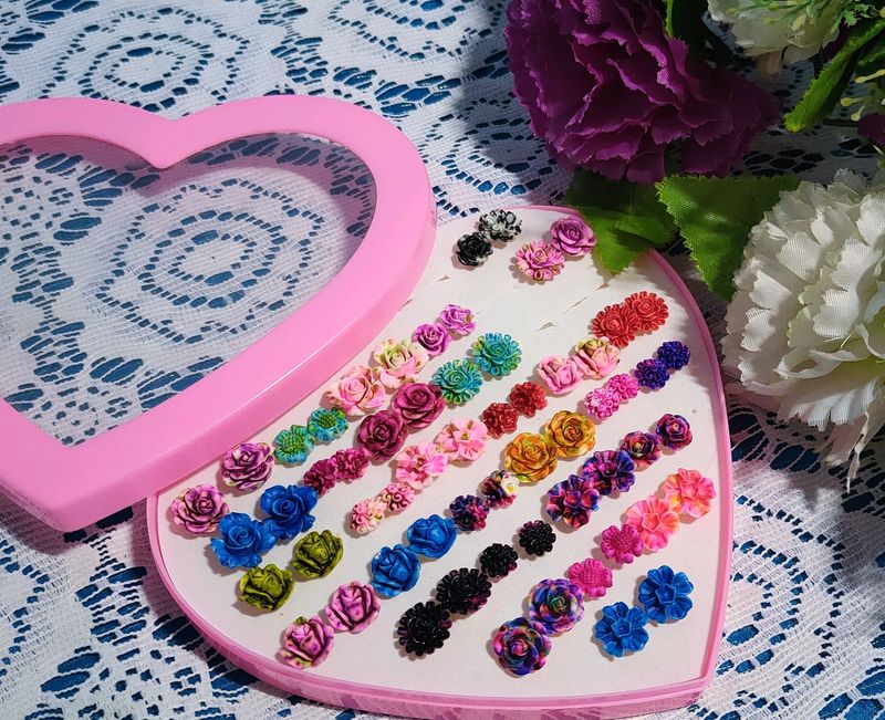 Oil painted earrings set(30pairs)