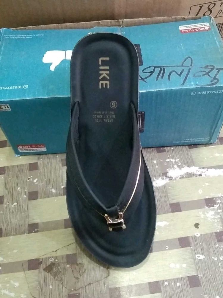 Black Slippers Party Wear