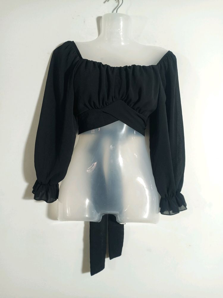 Black Western Crop Top(women&#39;s)