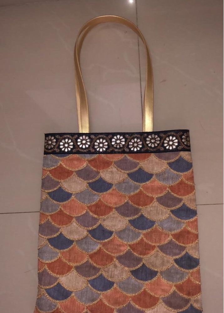 Handmade Tote Bag( Hand Woven With Silk Tread)