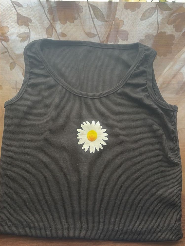 Cute Daisy Print Tank Top