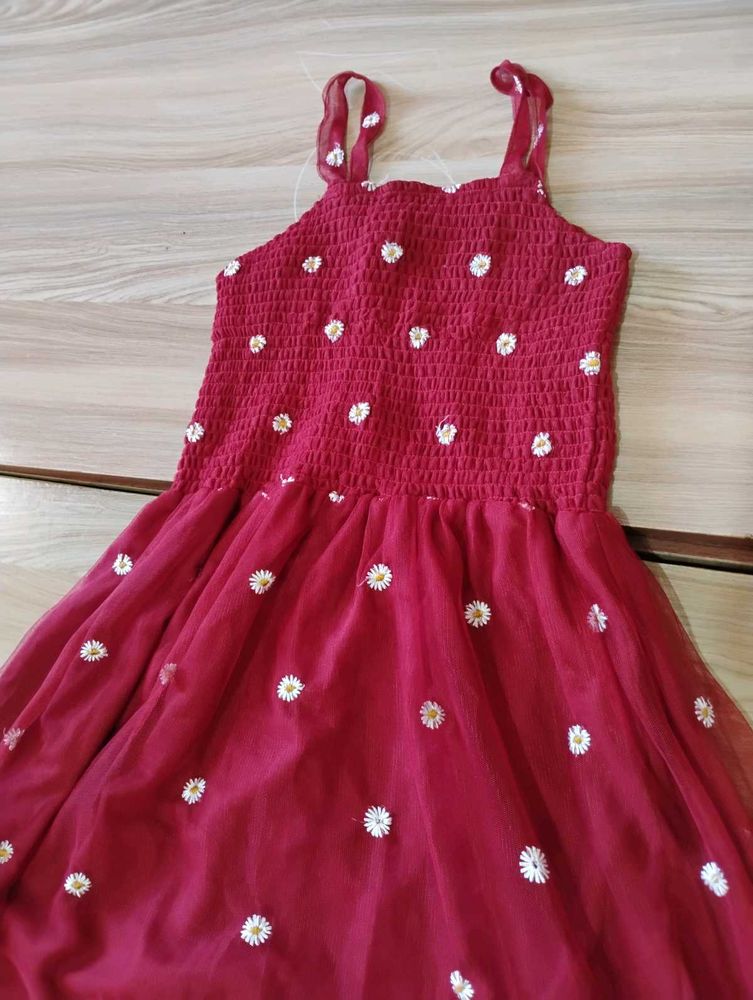 combo of Maroon Floral Dress with matching jacket