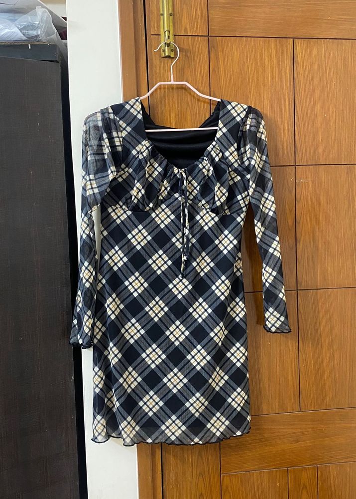Plaid Mini Dress Y2k Preppy
