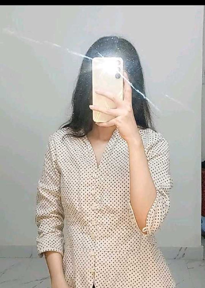 Polka Dot Peplum Top