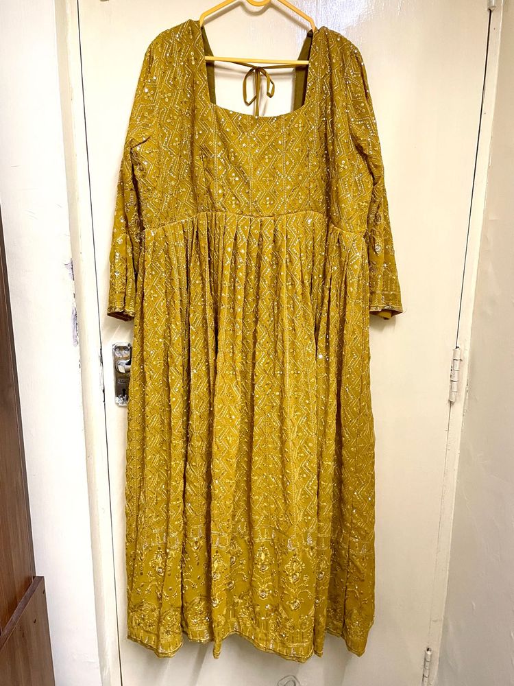 Embroidered A-Line Maxi Dress