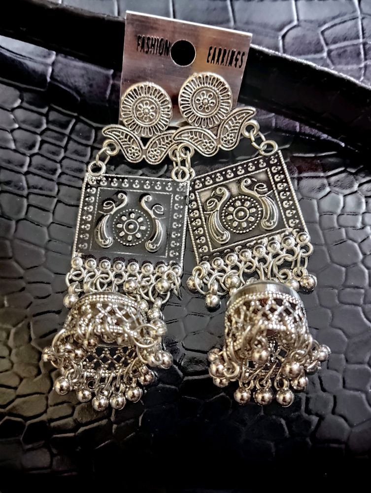 Black Silver Color Jhumki