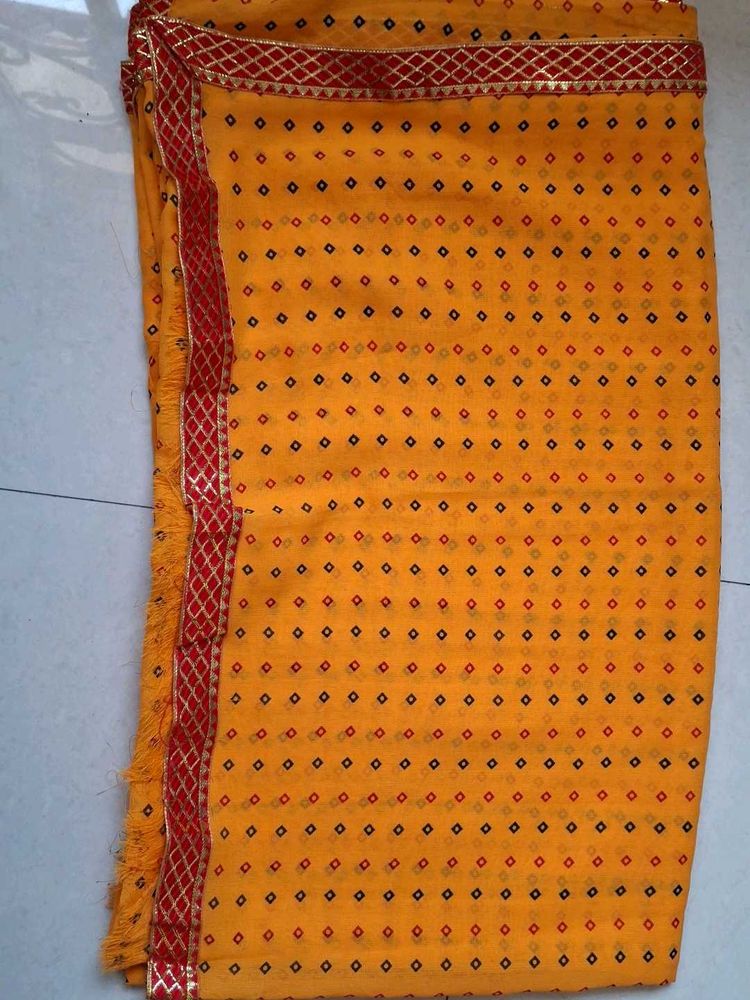 Orange Bandhani Saree