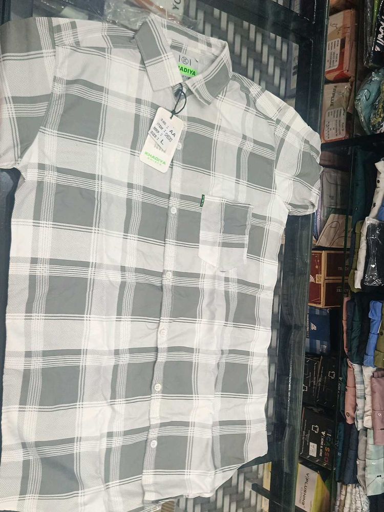 Stylish Grey Checked Shirt