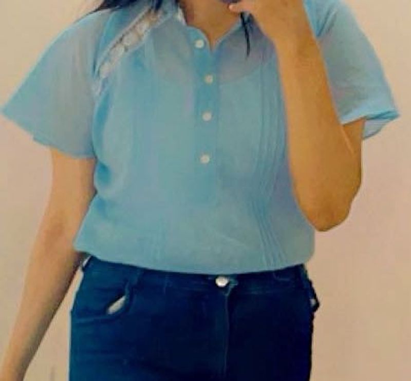 Blue Top With Cute Design