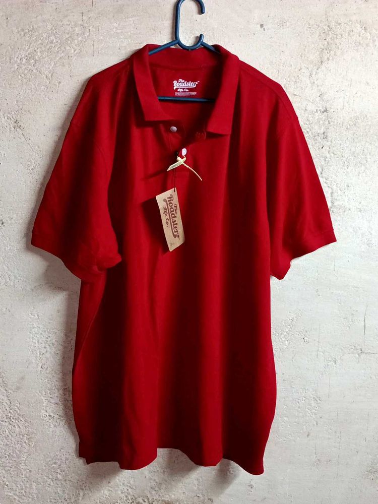 NEW ROADSTER Men&#39;s Oversized Polo T-shirt Red ♥️