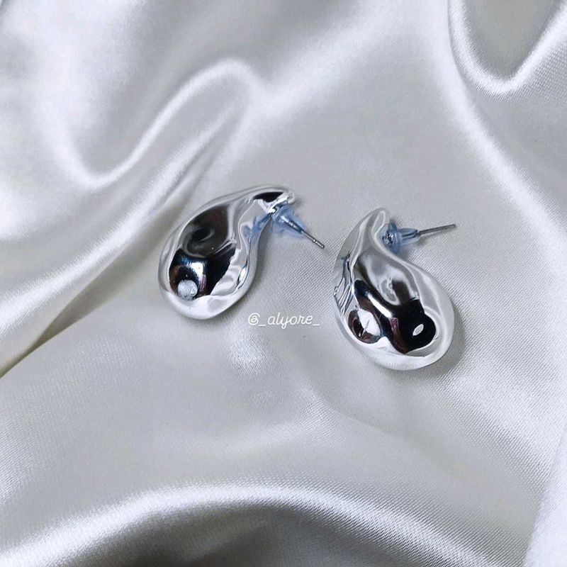 Drop Statement Silver Earrings