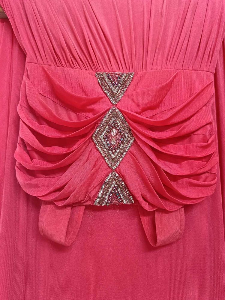 Coral Embellished Dress