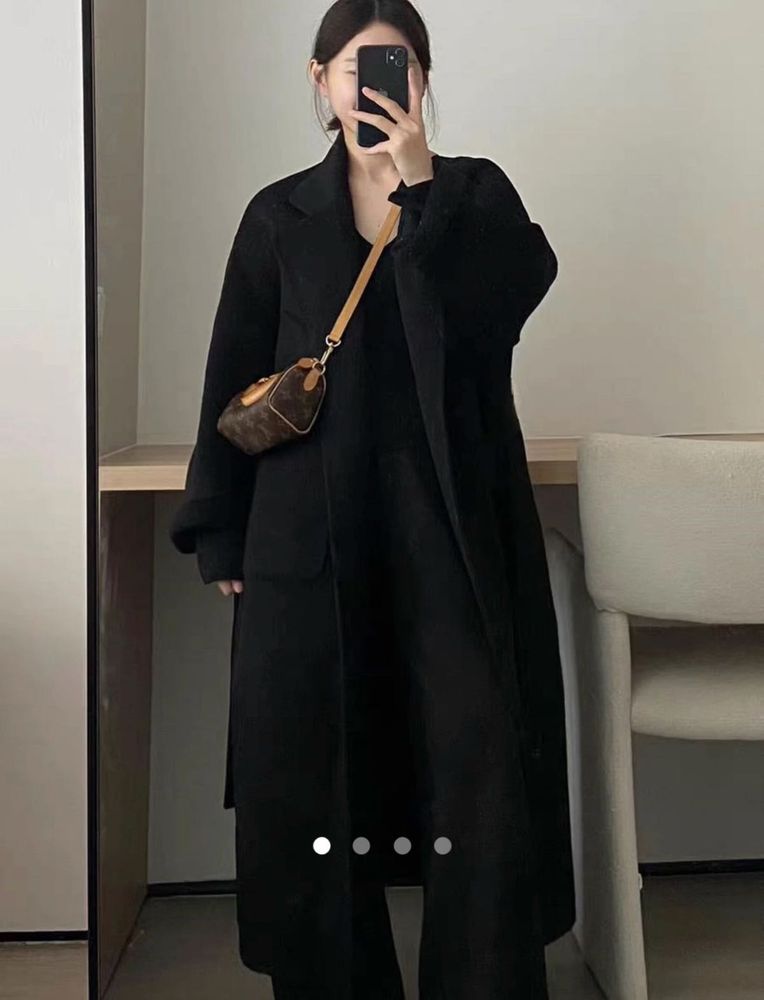 oversize warm Black Long Coat ( fits xxs till L)
