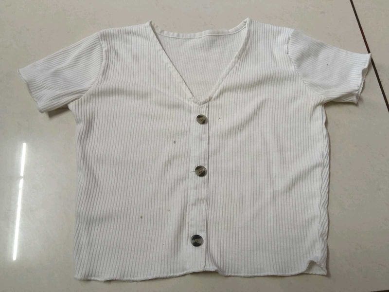 White Button-Down Top