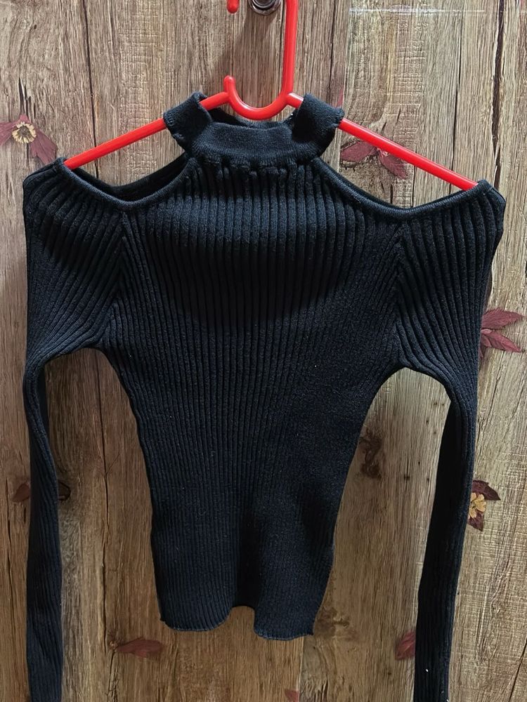 Cold Shoulder Knit Top
