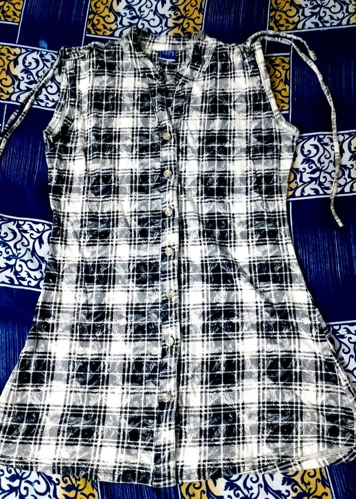 Plaid Button-Down Top