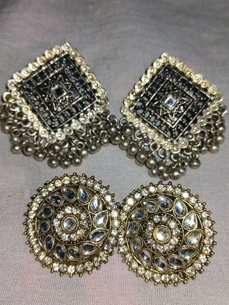 Stud &amp; Jhumka Earrings Set