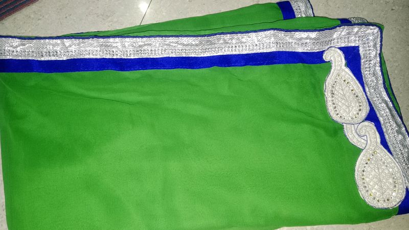 Party Wear Saree Pach Wark Nice Look With Blouse