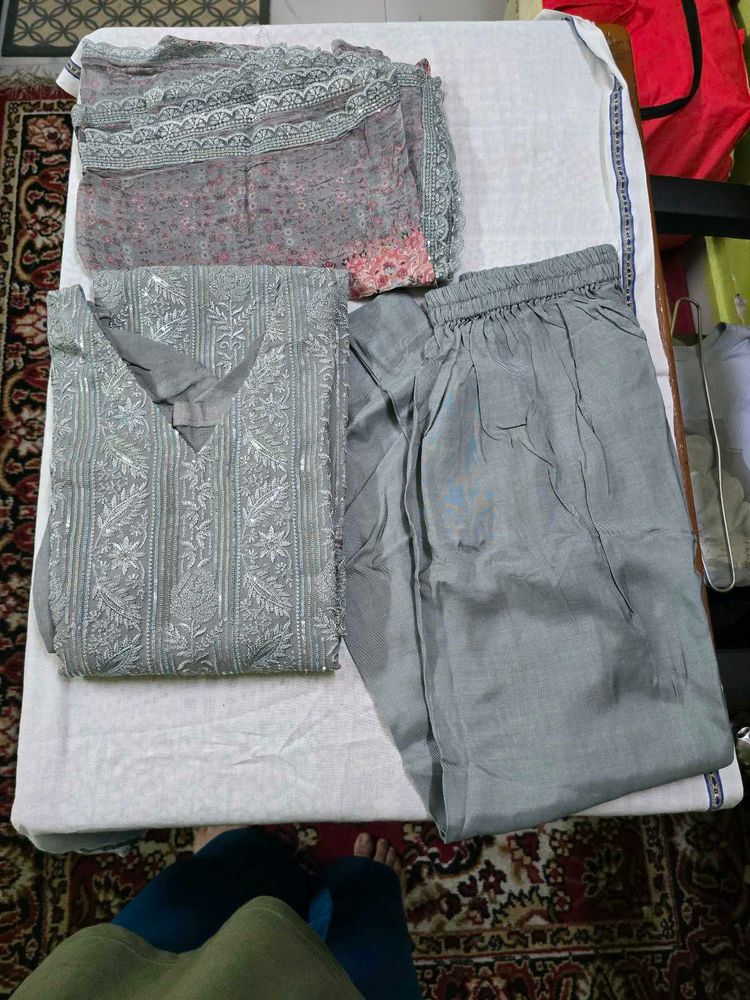 Elegant Grey Kurta Set
