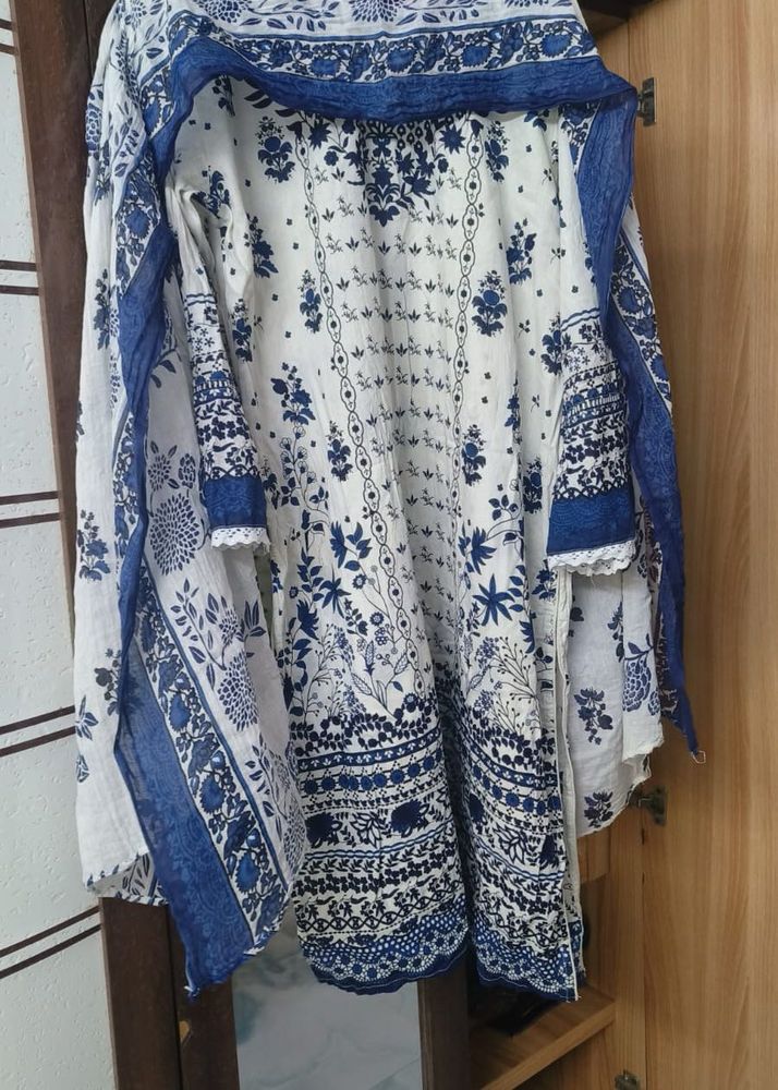 Soft Cotton Blue &amp; White Printed Set