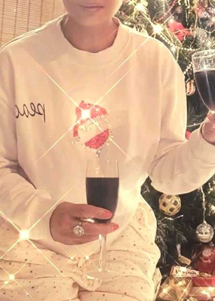 White Christmas Sweatshirt With DIY Sequin