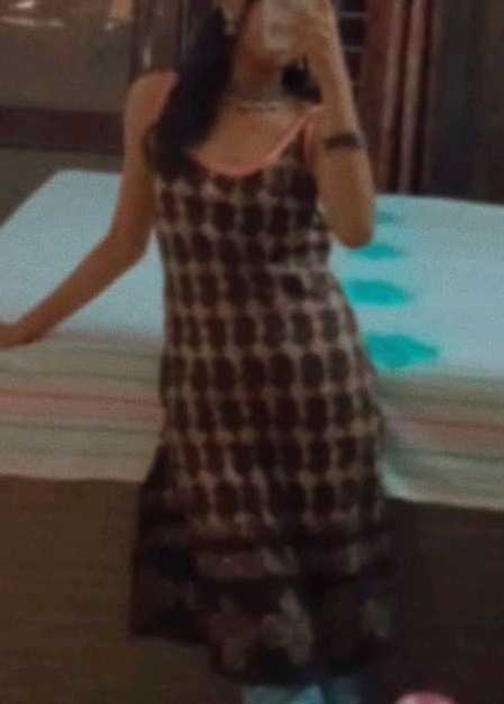 Brown Coloured Printed Kurti