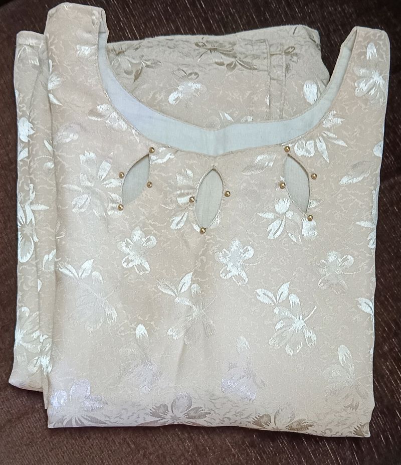 Cream Colour Stiched Kurti