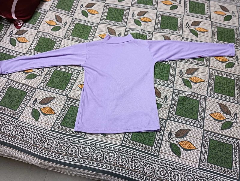 Lilac Turtleneck T Shirt