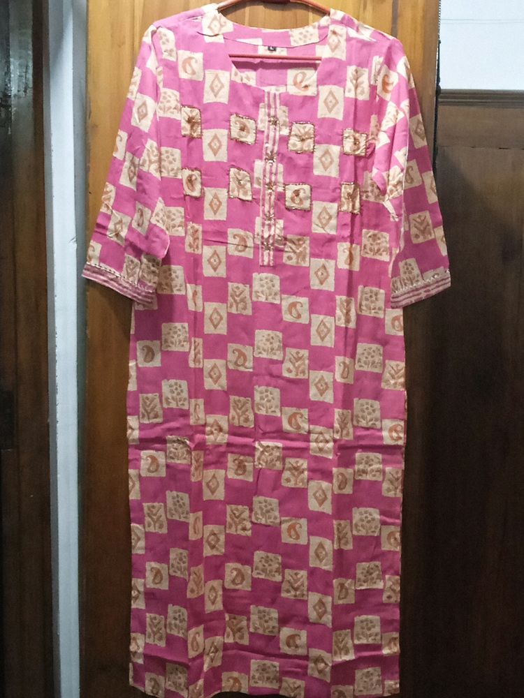 New Cotton Kurti Set. Actual color, close up pic