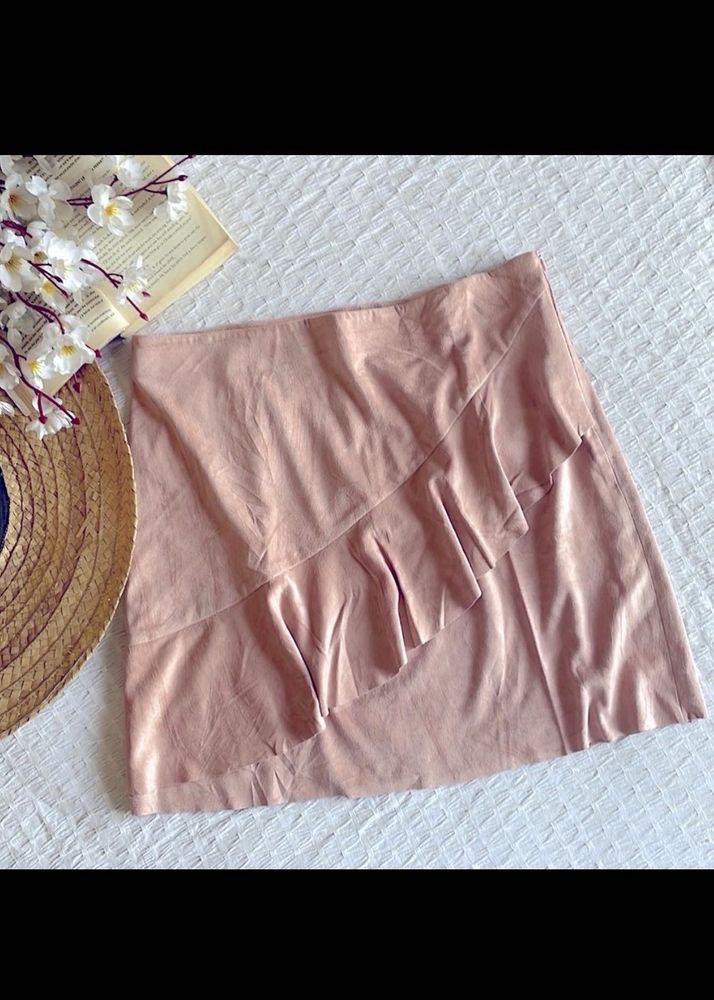 Mango Suede Short Skirt