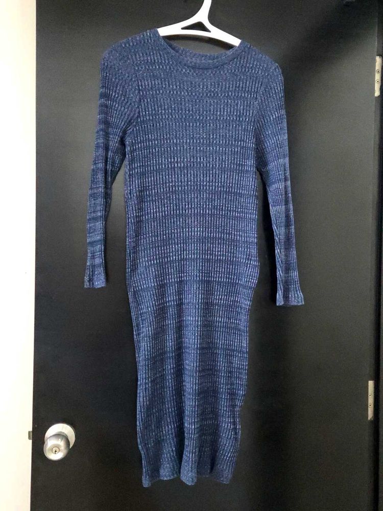 Blue Knit Dress