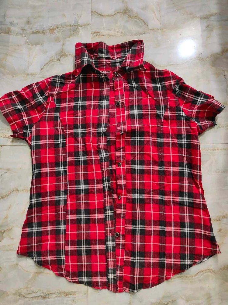 Red Plaid Flannel Shirt