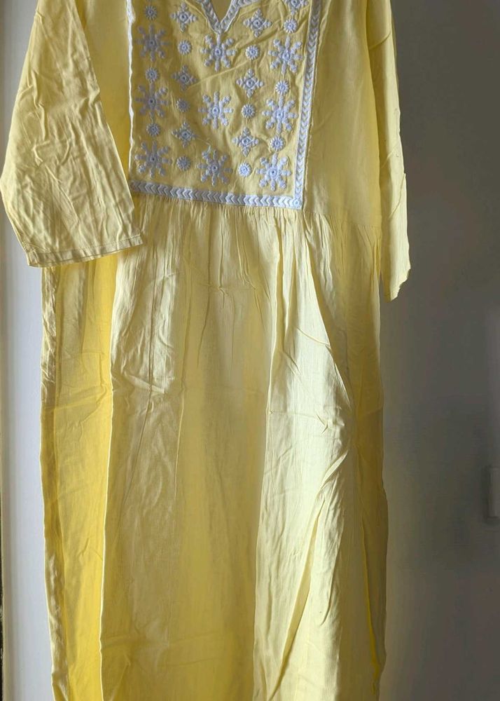 Yellow Cotton Kurti