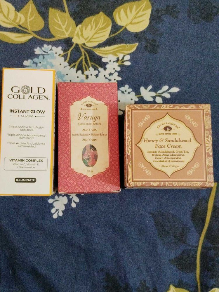 Set Of Two Serums And One Sandalwood Moisturizer