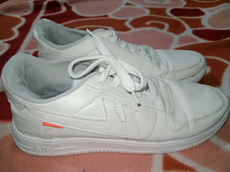 Men White Shoes Sneakers Uk 8