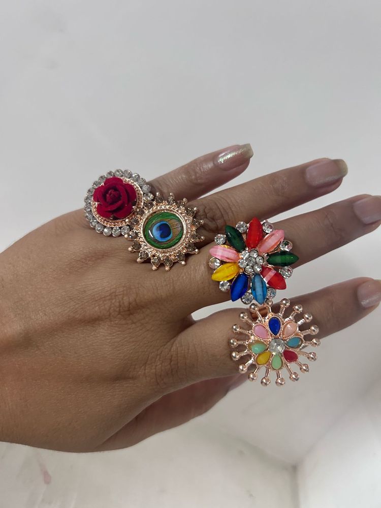 Unique Statement Rings - Set of 4