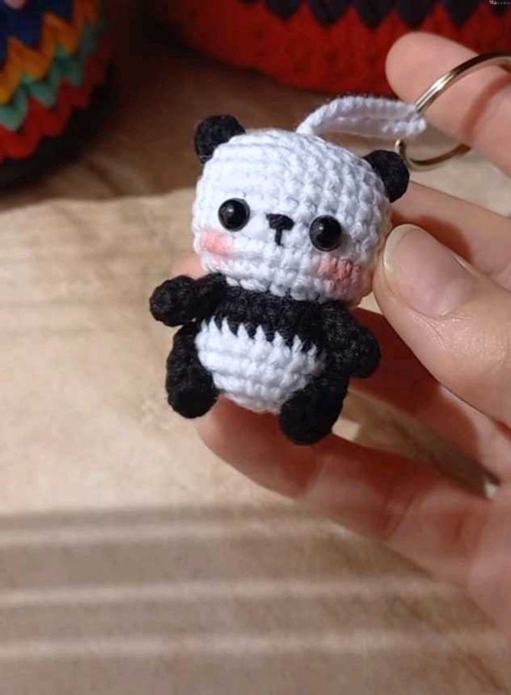 Crochet Panda Keychain